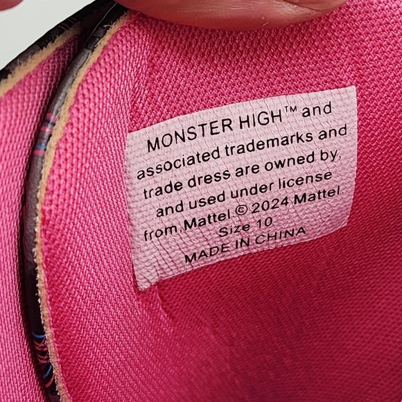 Monster High YRU Dune Platform Wedge Boots Size 10 Plaid Goth Pink Blue - Picture 7 of 8